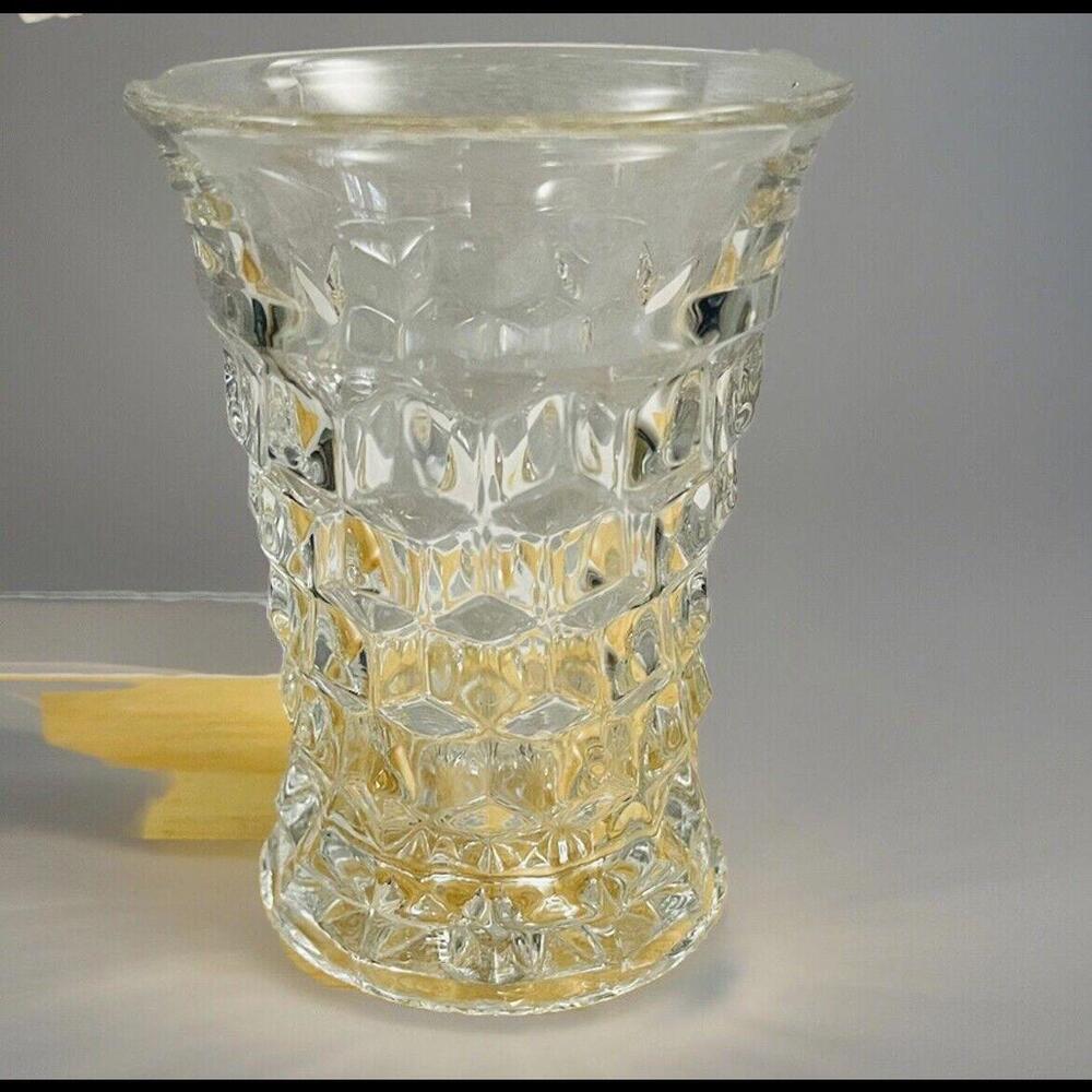 Vintage Fostoria American Mini Creamer, Flared Tumbler And Cordial Cubist Wine G - Picture 2 of 4
